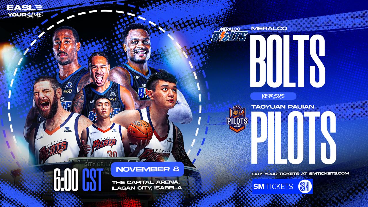 GAME PREVIEW: Everything to know about Meralco Bolts vs. Taoyuan Pauian Pilots (Group B: November 8, 2025)