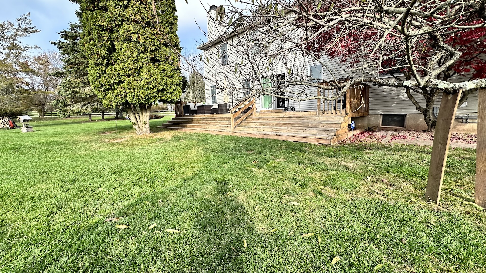 Old weathered wooden deck before rebuild in Milford NJ