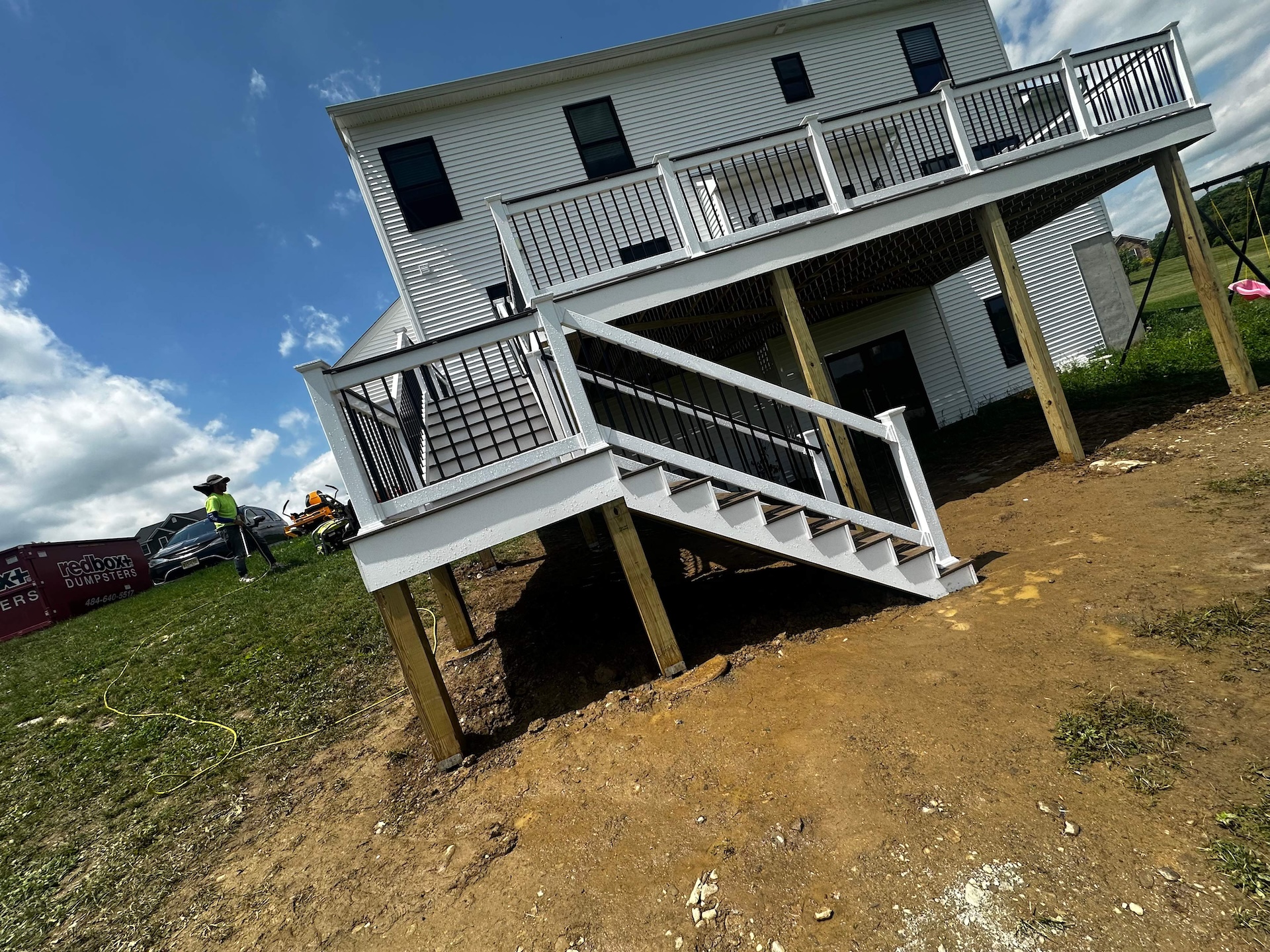 Underside of new deck showcasing support structure