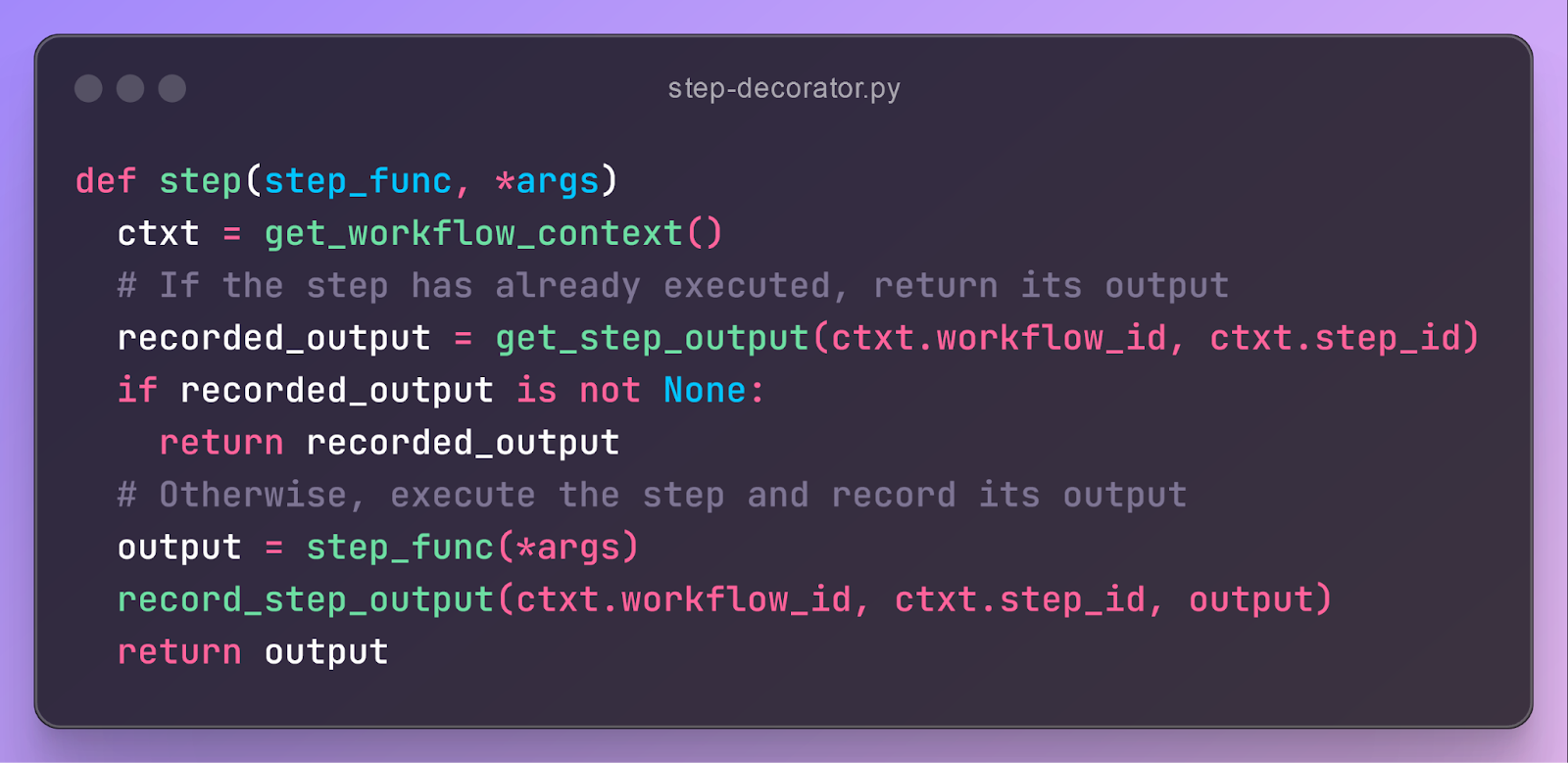 python durable workflow execution example 3