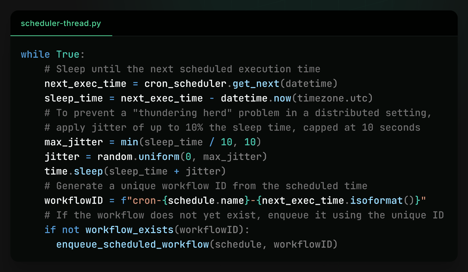 Workflows as code - using jitter to avoid thundering herd problem