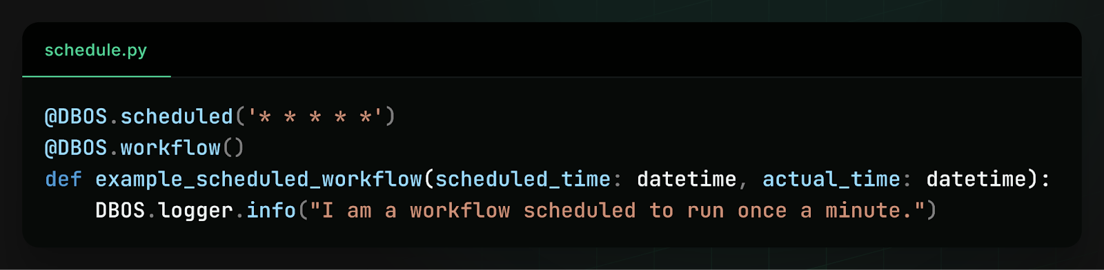 Workflows as code - workflow scheduling example