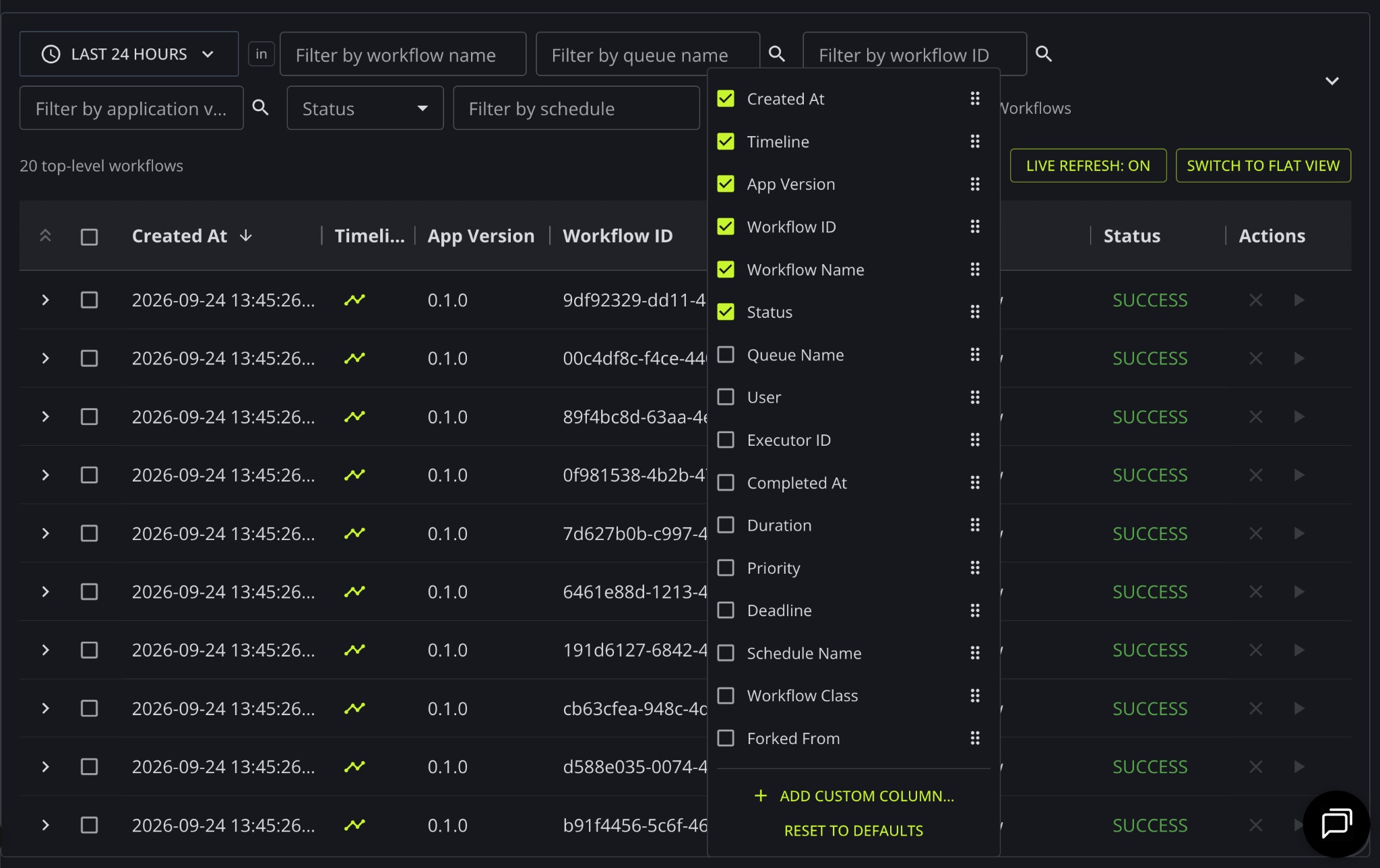 Configuring the DBOS Conductor Console Display
