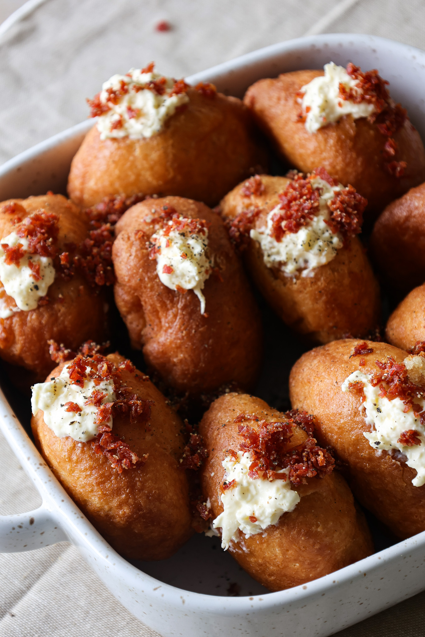 Stracciatella Filled Savoury Donuts
