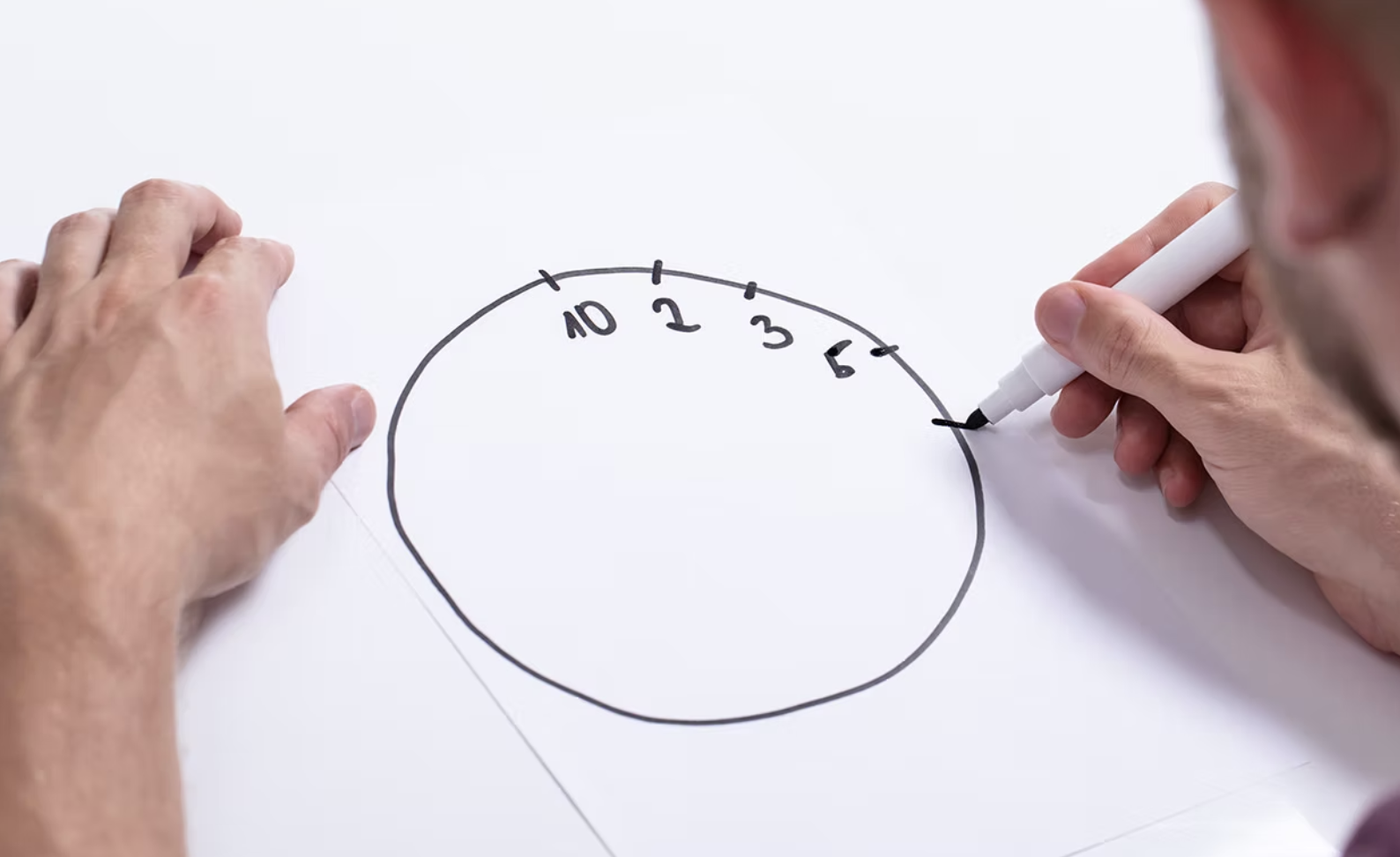 Black and white stylized image of a person's head with brain illustrations