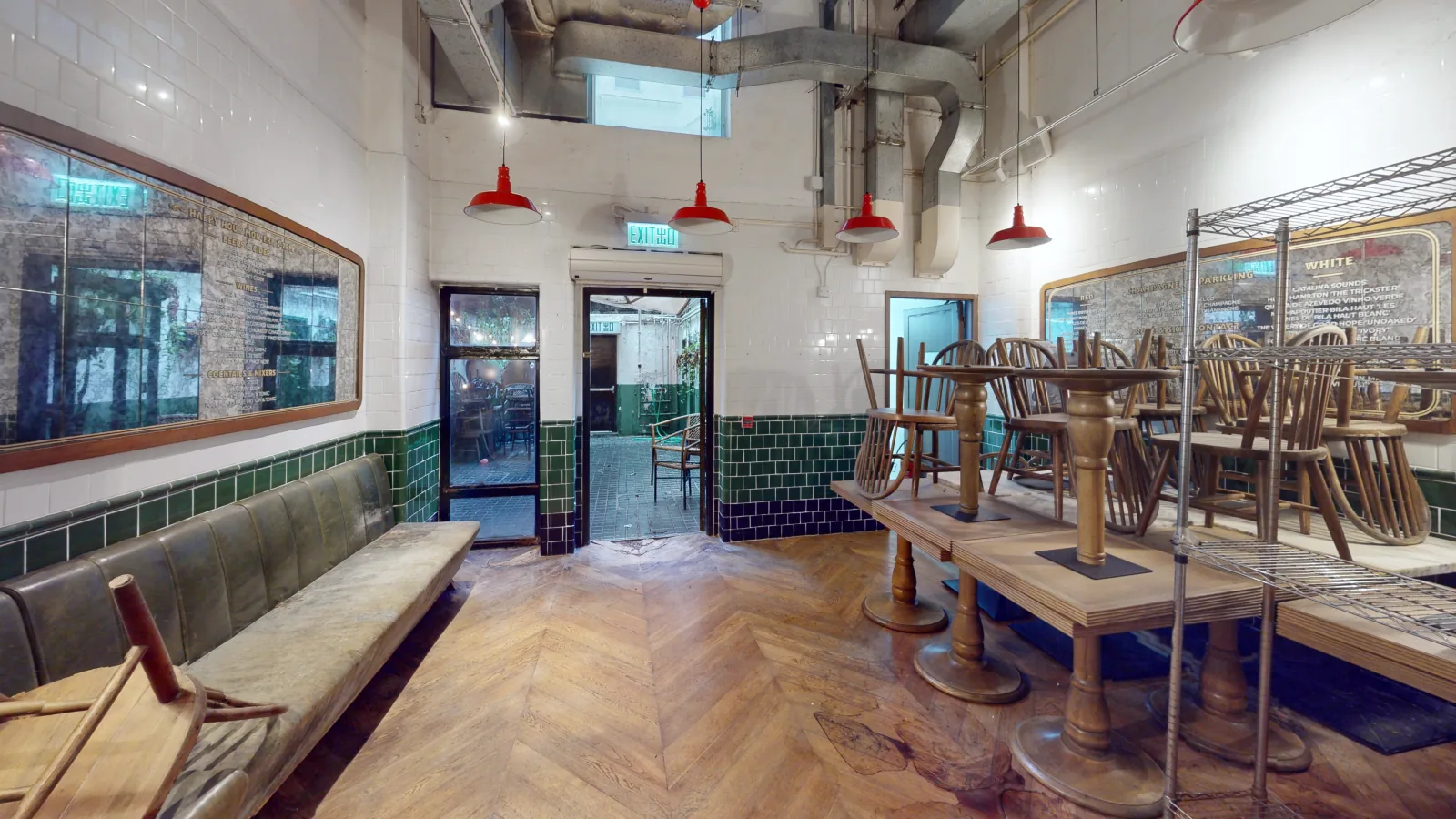 Shop at Winner Building, Happy Valley — banquette and stacked chairs