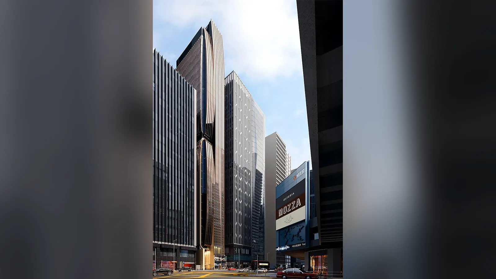 Artist's impression of Takshing House tower on Des Voeux Road Central, Central.