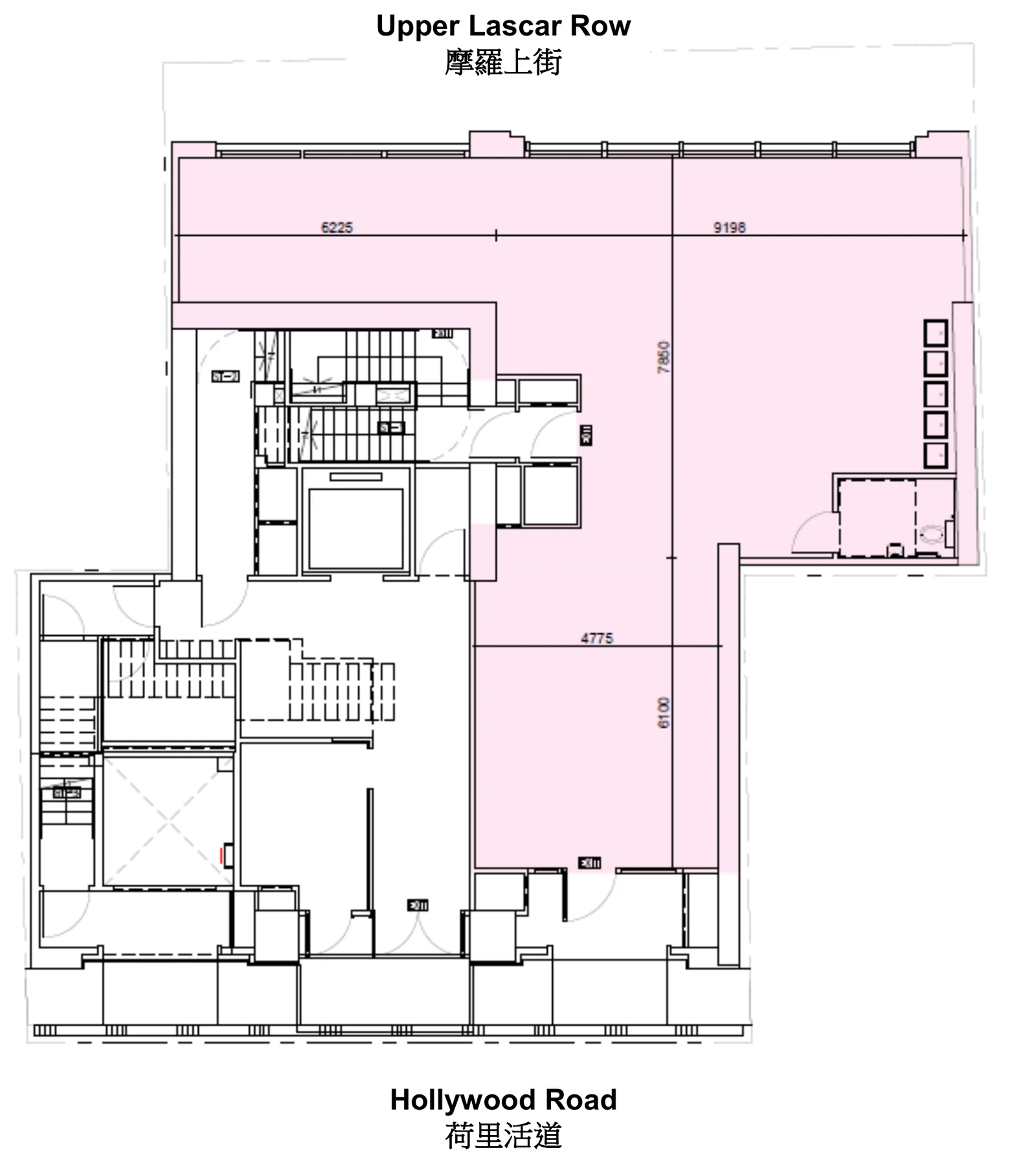 Shop at Hollywood Residence, Sheung Wan – ground floor plan with the shop highlighted