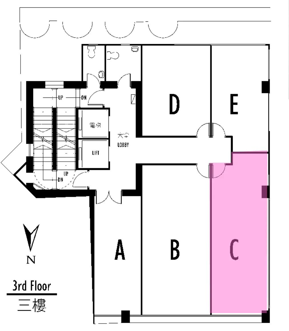 Office at Charmhill Centre, Tsim Sha Tsui – floor plan with the unit highlighted