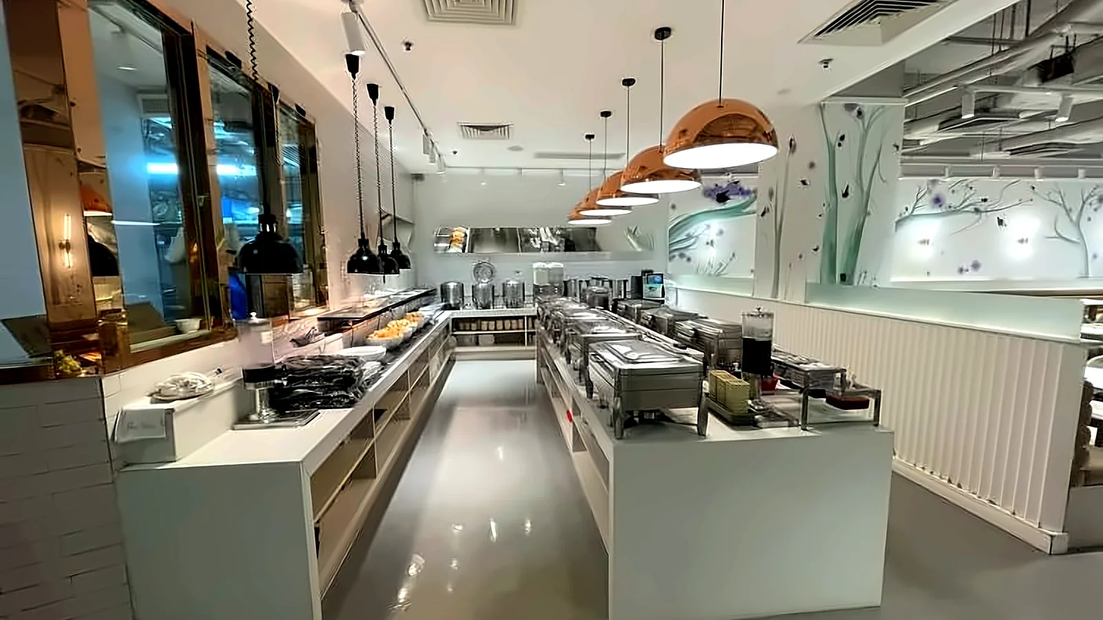 Restaurant buffet area at Tower 535, Causeway Bay