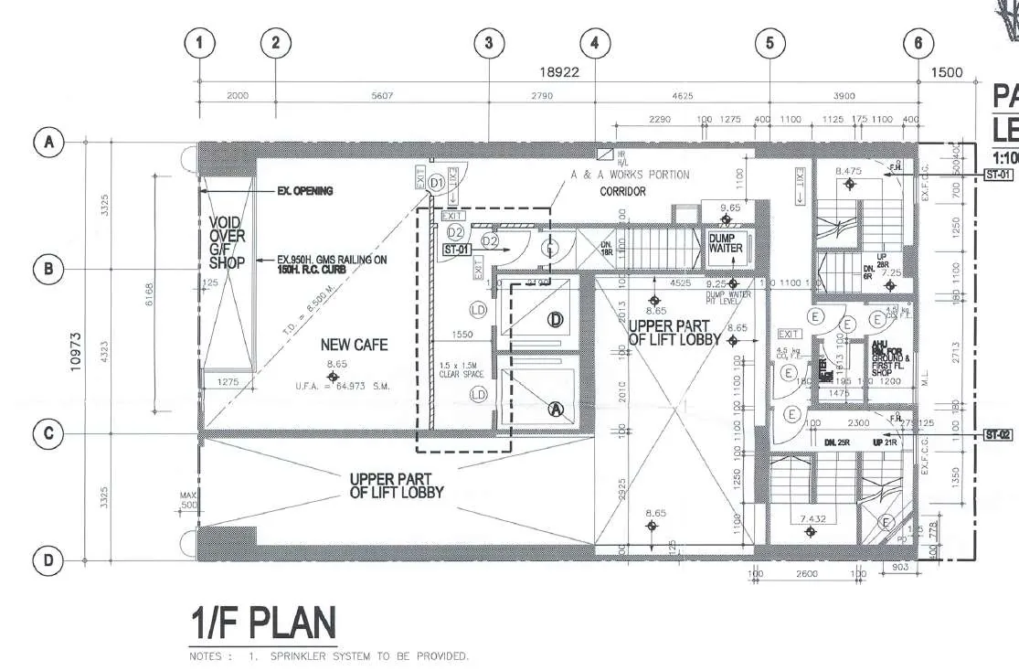 Restaurant For Lease On Gloucester Road, Causeway Bay – floor plan 1