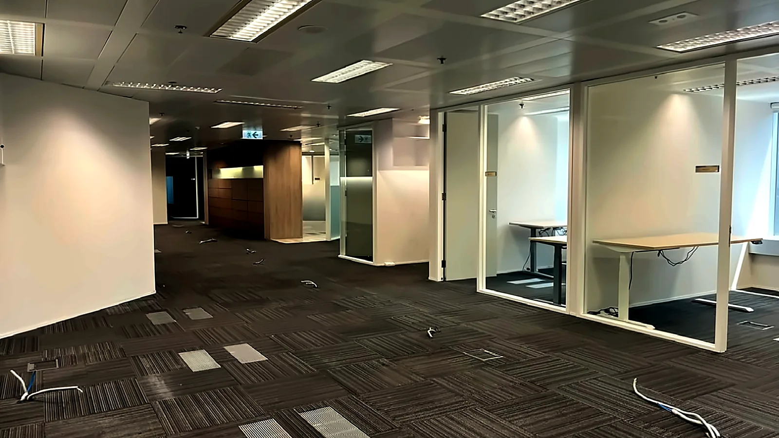 Fitted open-plan office with glass meeting rooms at The Center, Central