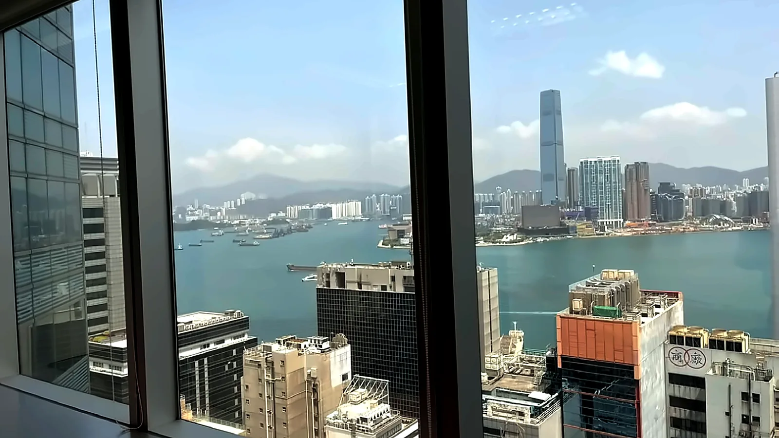 Harbour and city view from fitted office at The Center, Central