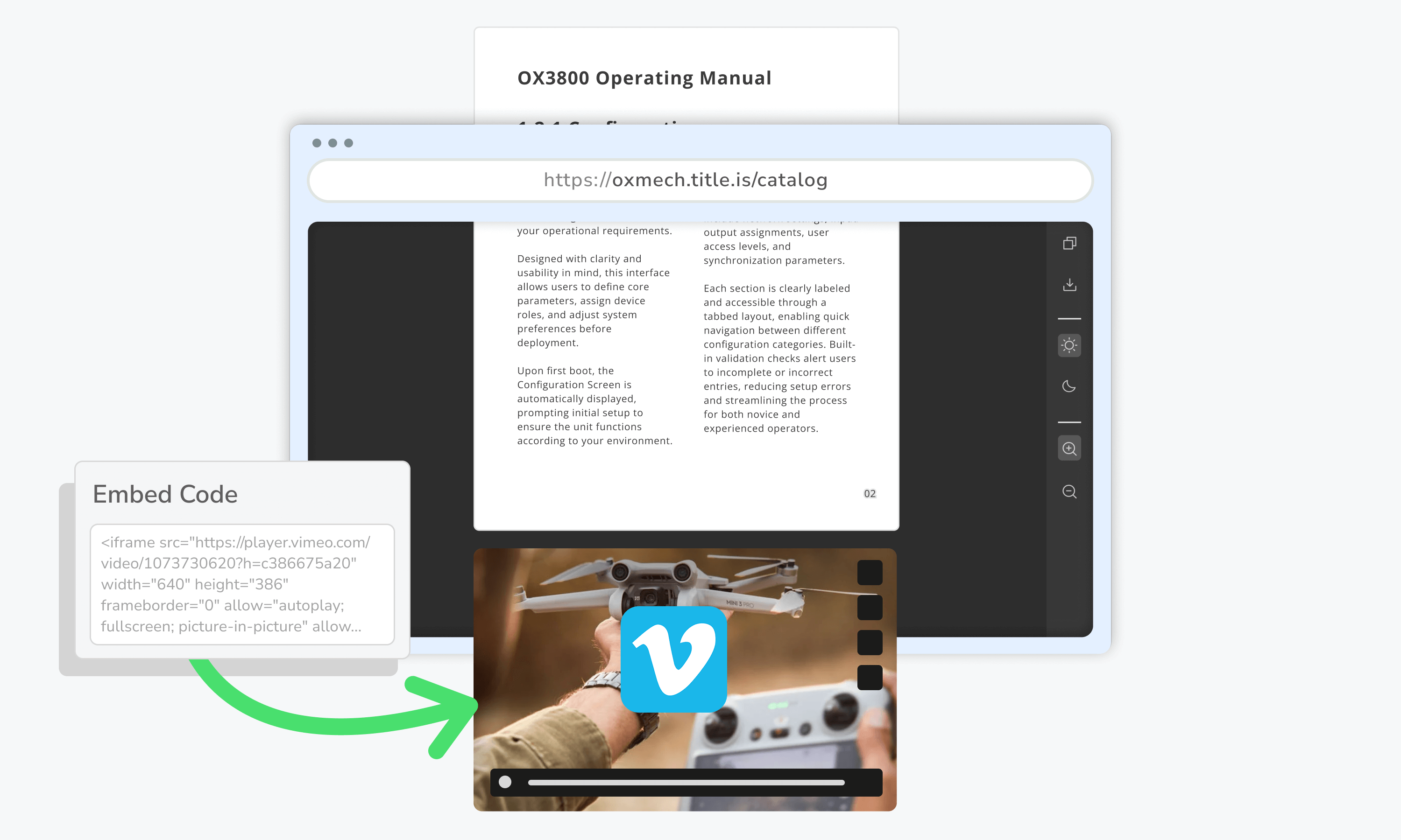 Embed Vimeo video in PDF website with Vimeo embed code