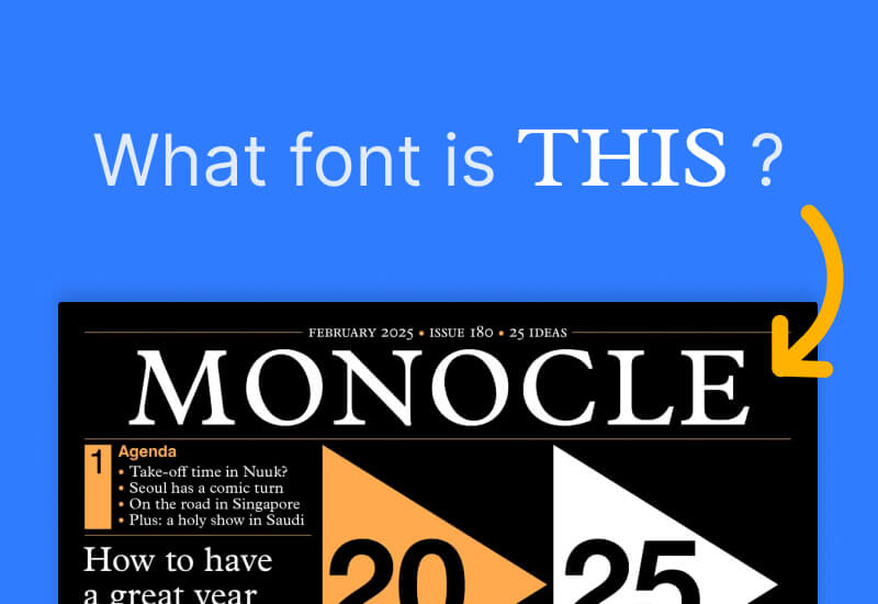 Monocle magazine cover masthead logo typeface design font family
