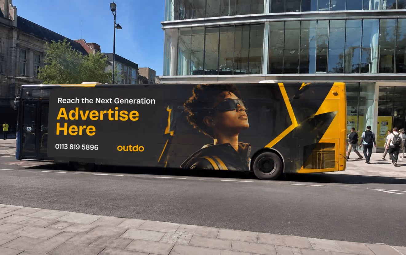 Full wrap bus advertising in Leeds example