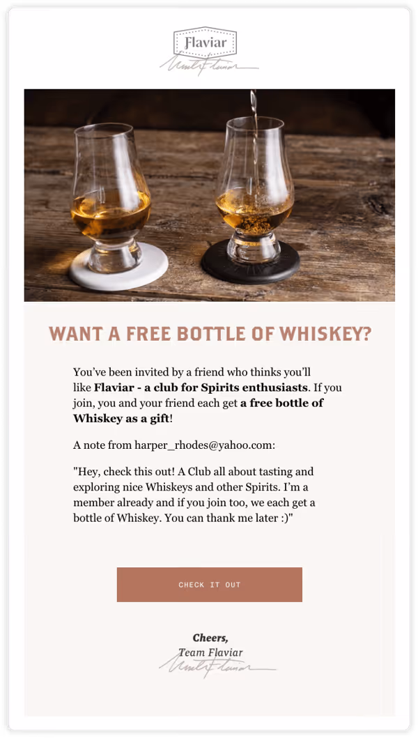 flaviar referral email