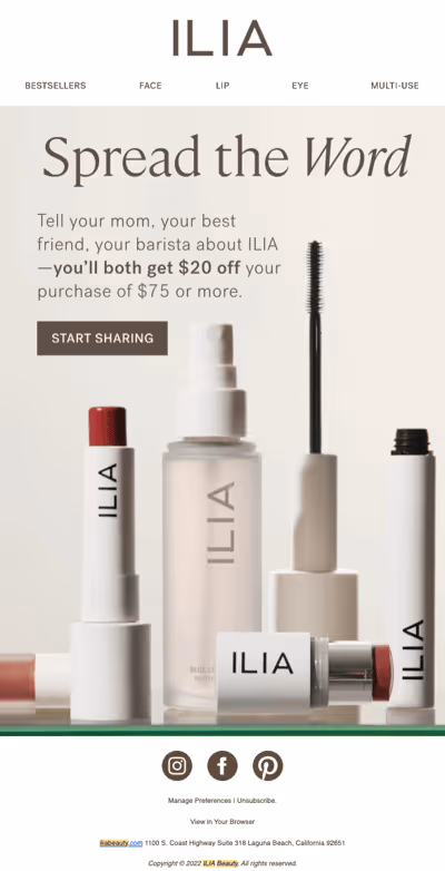 ilia-email-postpurchase-referralemal (1)