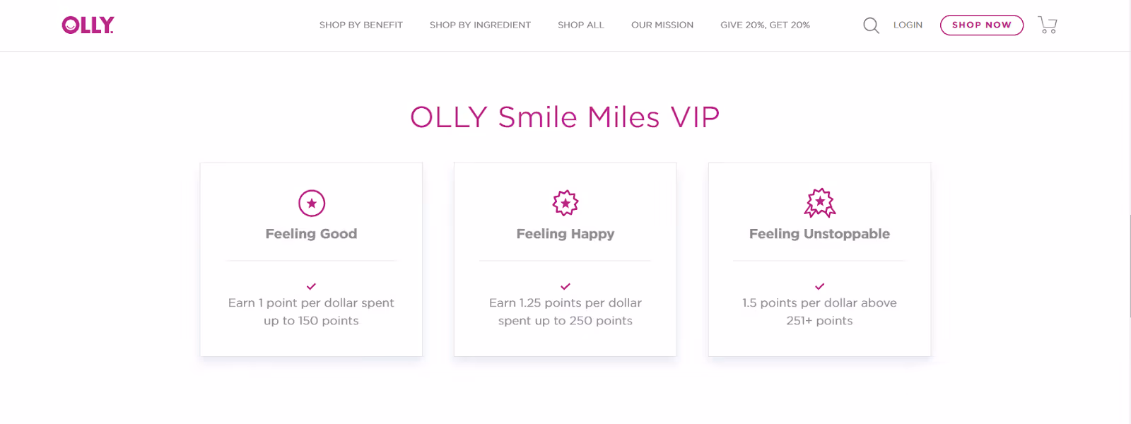 olly loyalty program details