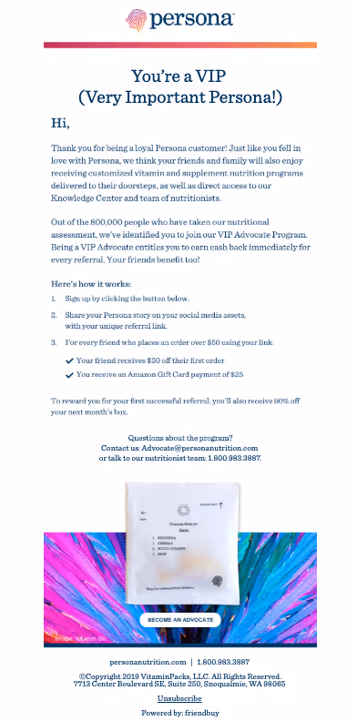 persona referral program