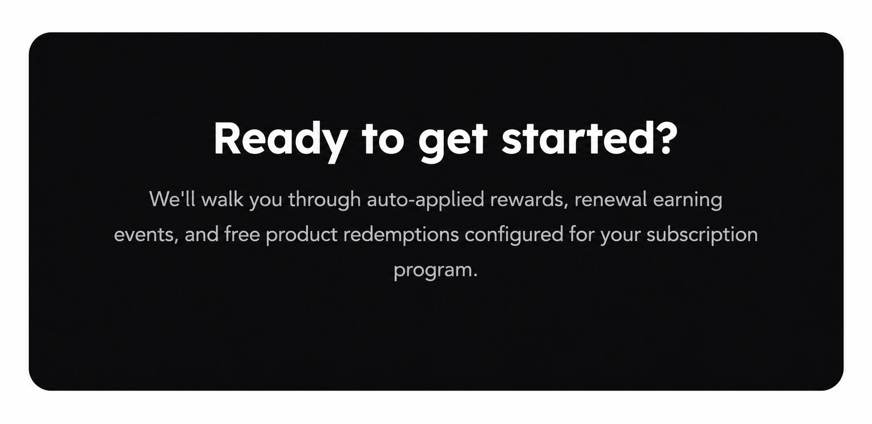 Call-to-action banner promoting Friendbuy referral and loyalty software with subscription rewards, renewal incentives, and free product redemptions for subscription programs.