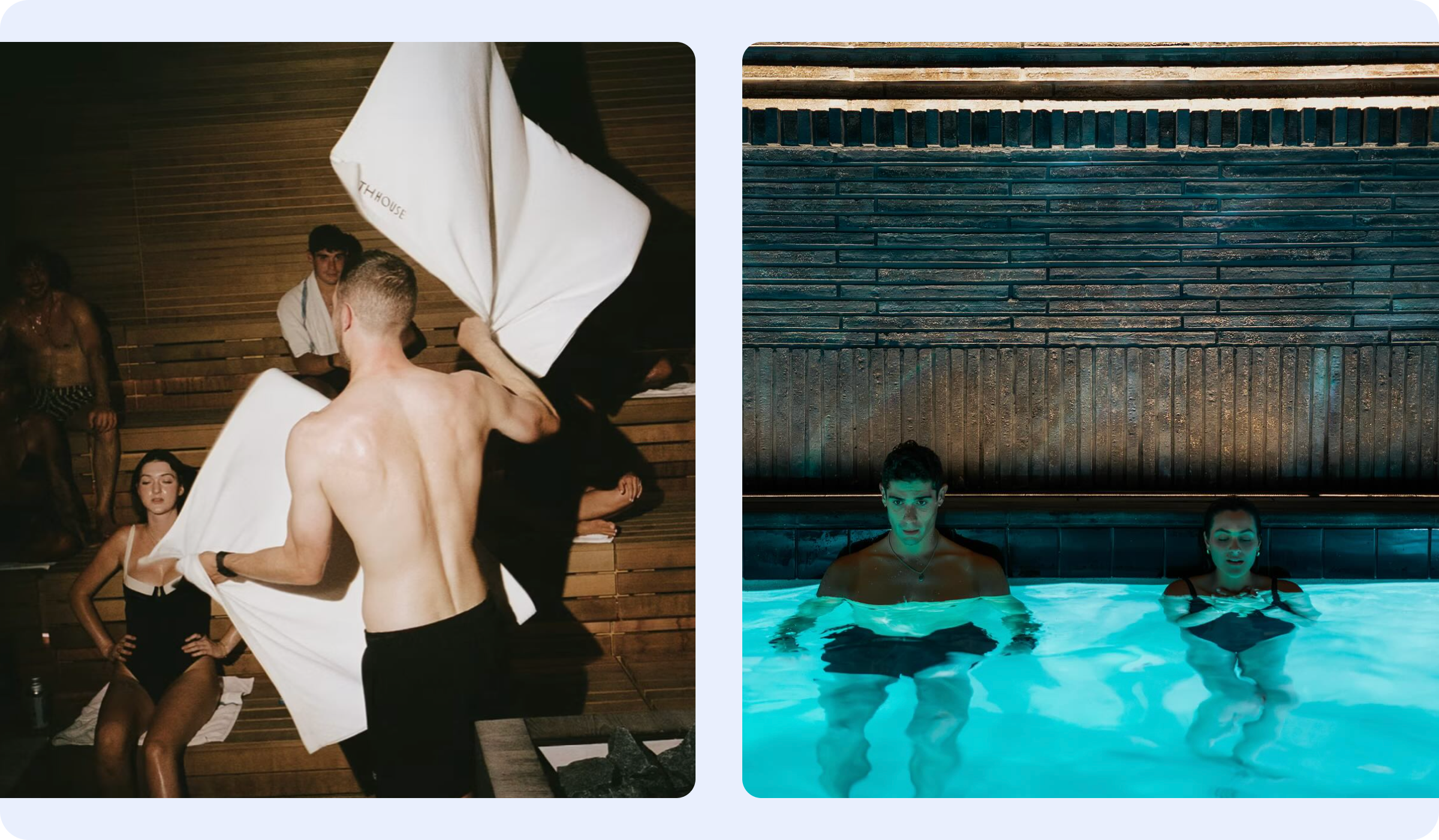 Guests participating in a sauna experience at Bathhouse