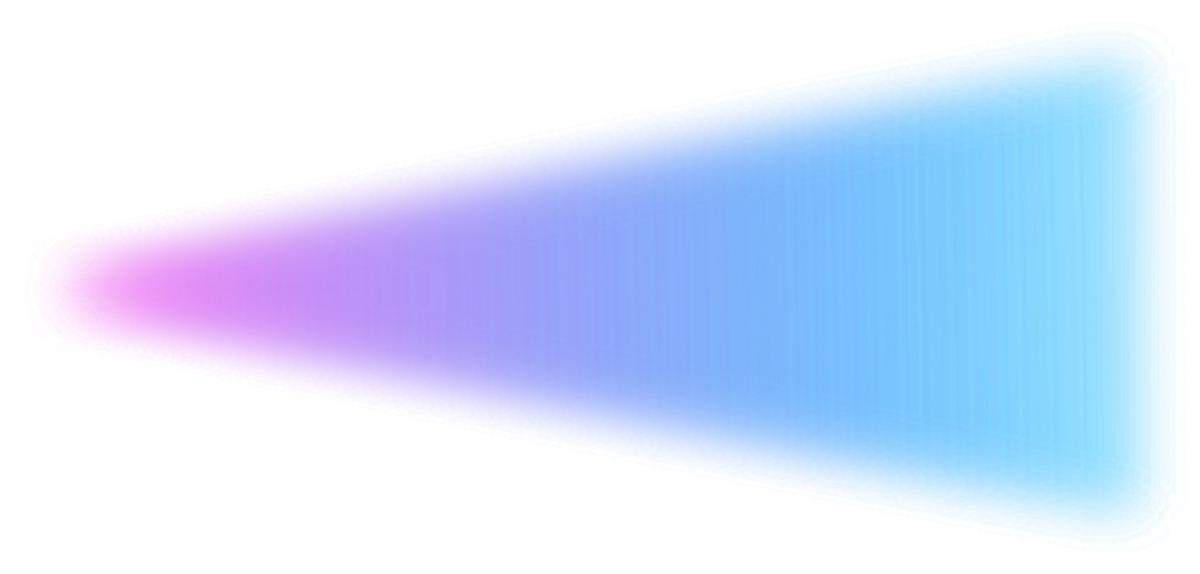 Glowing gradient shape resembling a rounded triangle with a pink to blue color transition.
