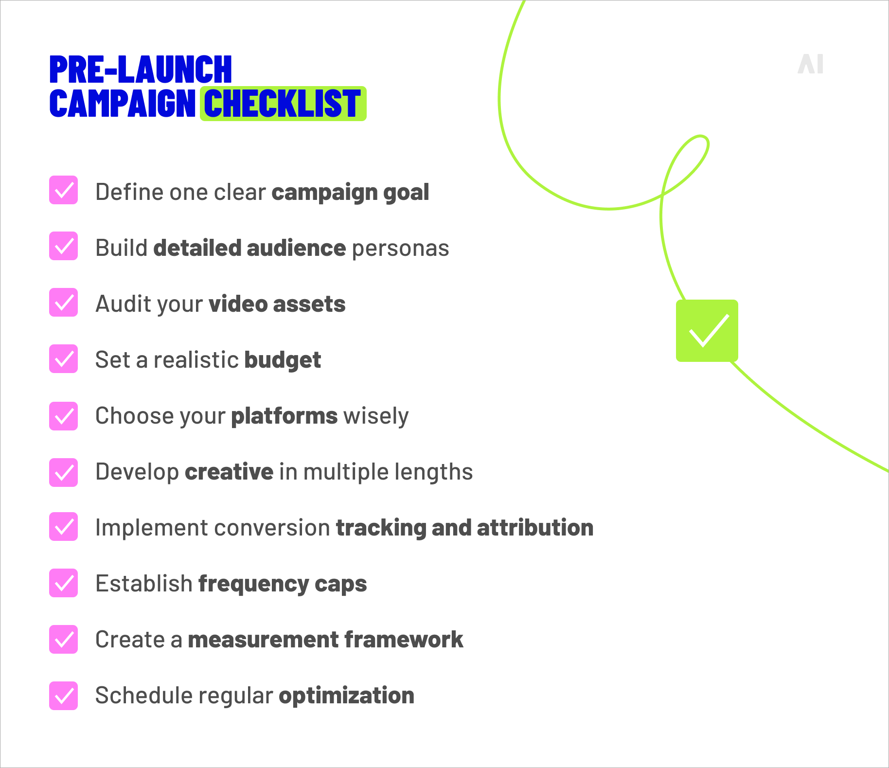 Pre-launch campaign checklist