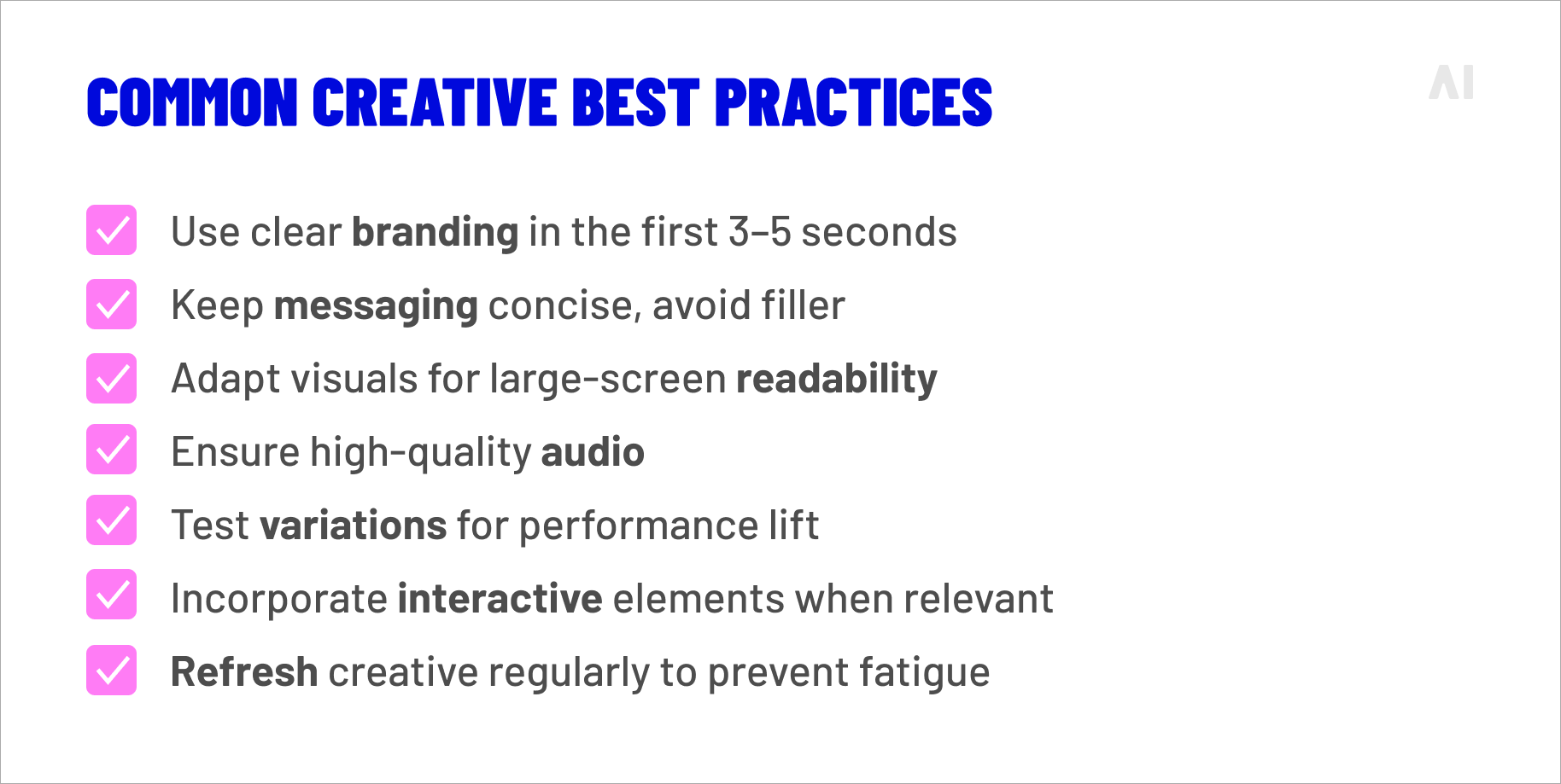 Common creative best practices
