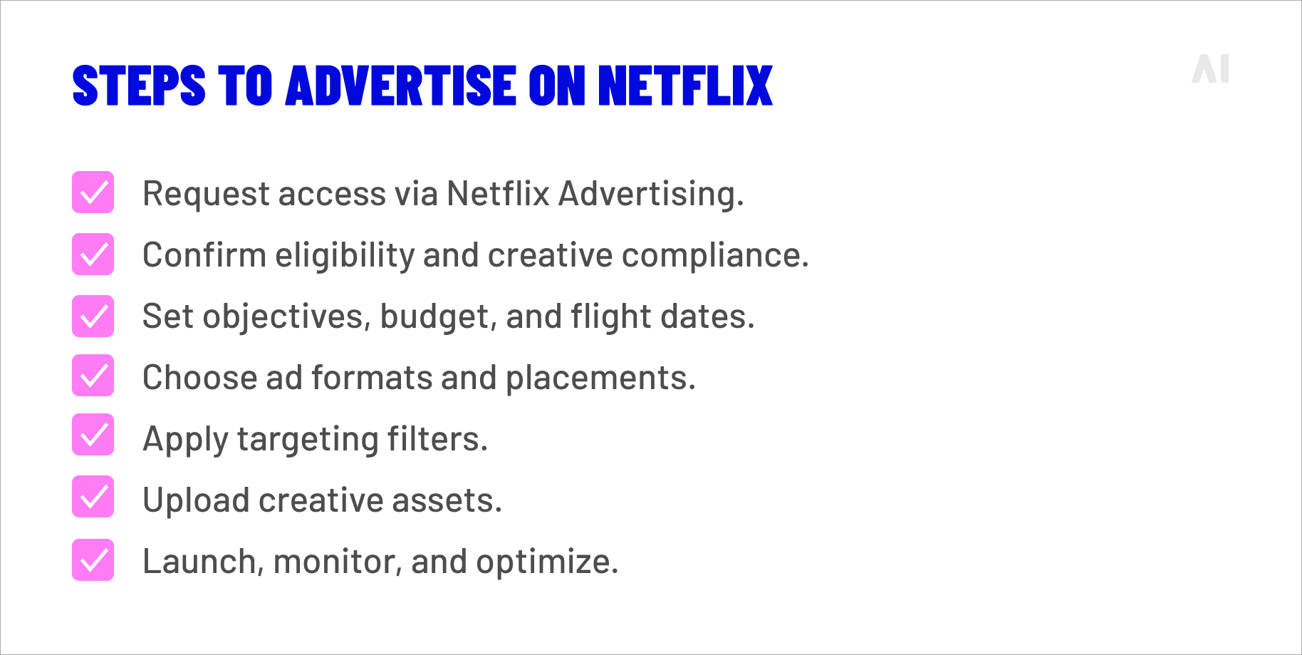 Steps to advertise on Netflix