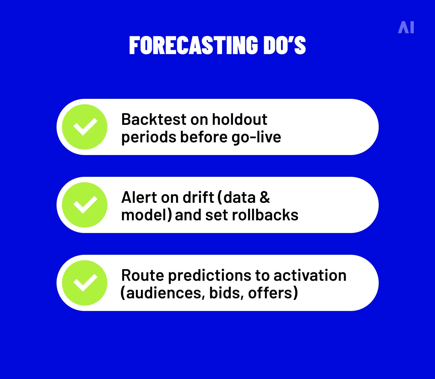 Forecasting do's