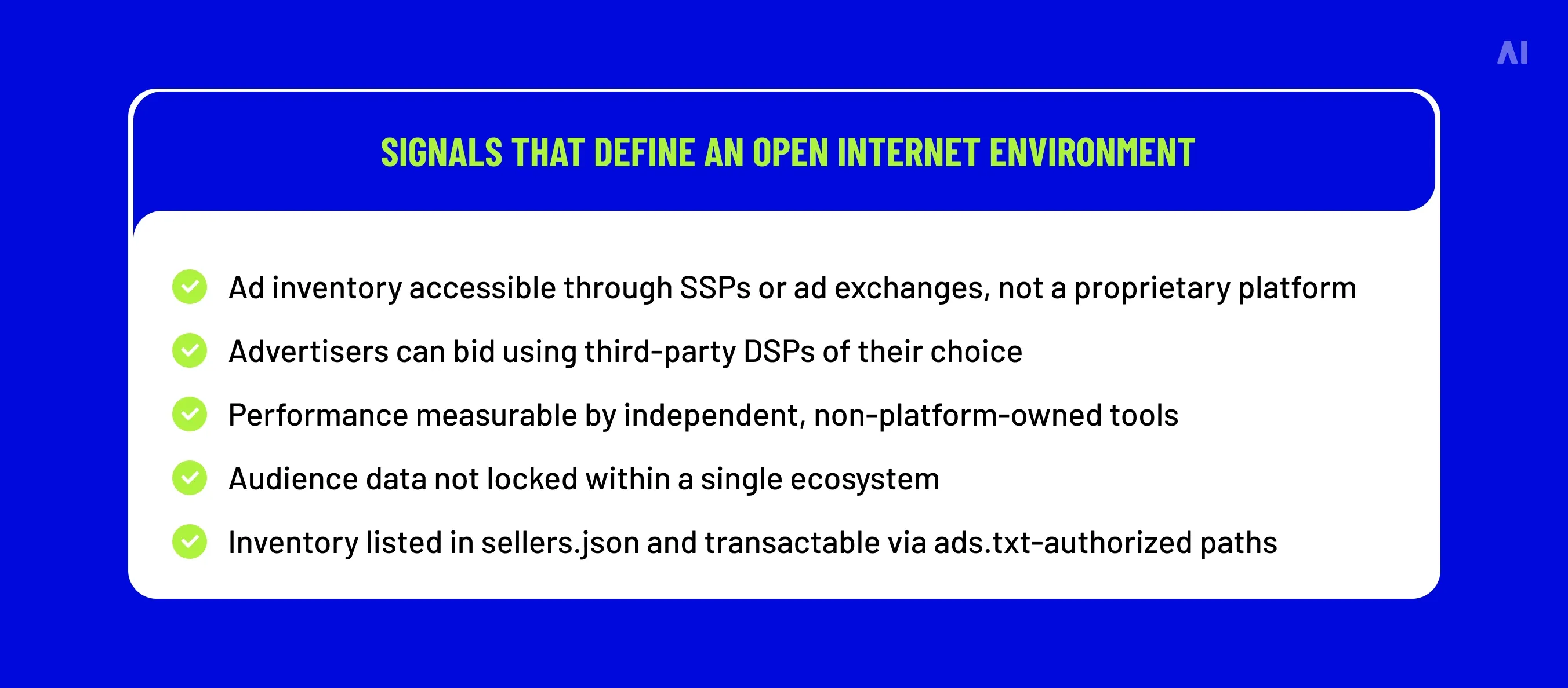 Five signals that define an open internet environment
