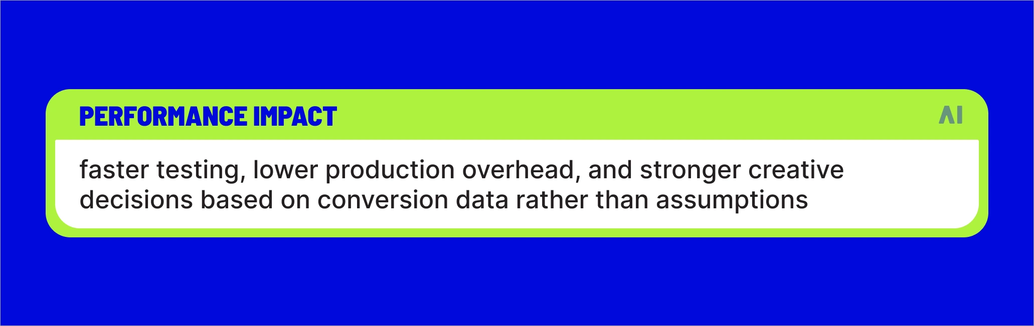 performance impact of creative testing 