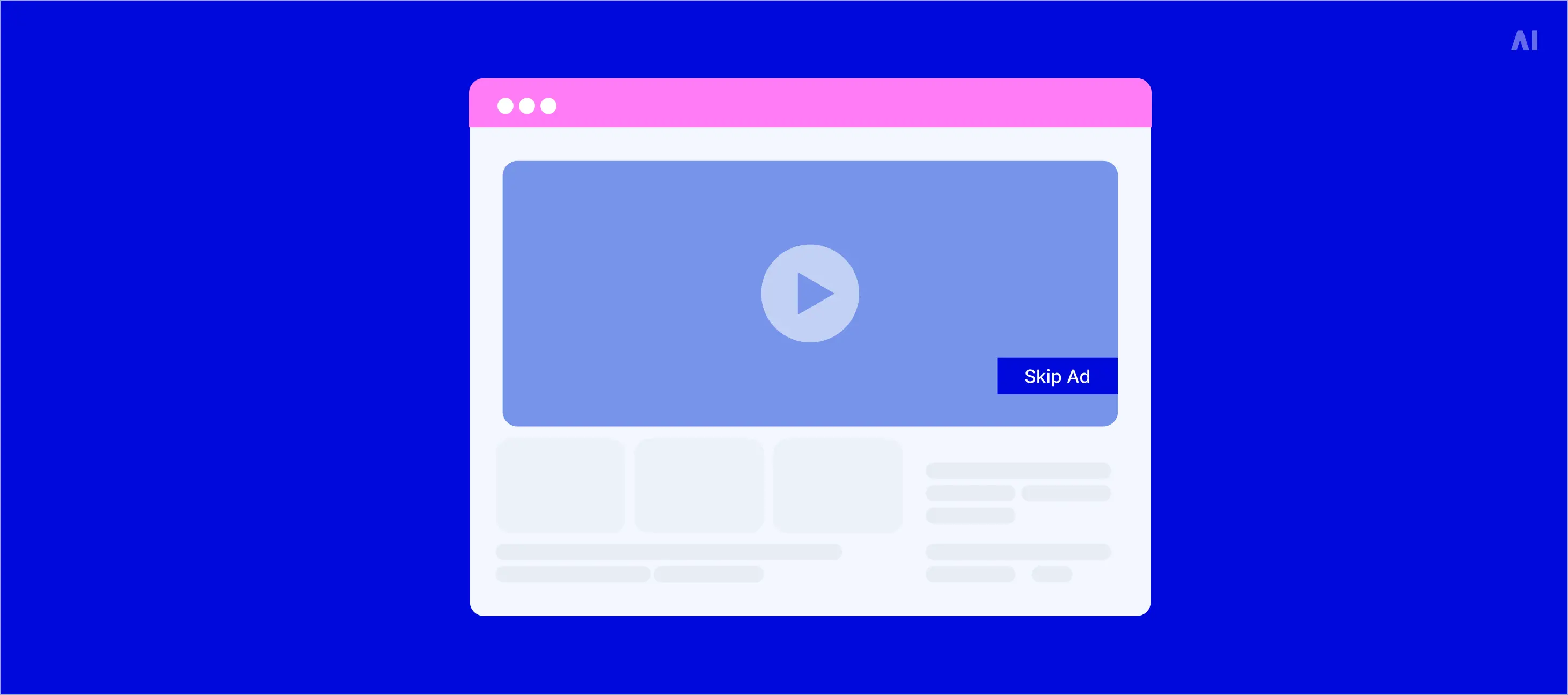 Skippable pre-roll video ad shown before the main content