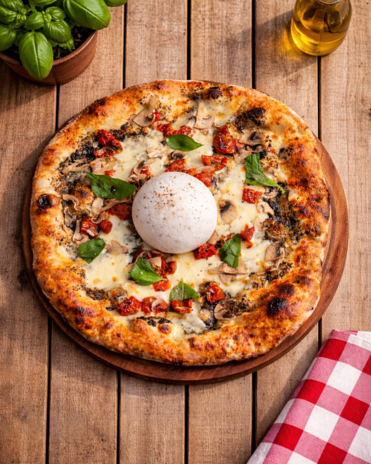 Hot Wood-Fried margarita pizza image