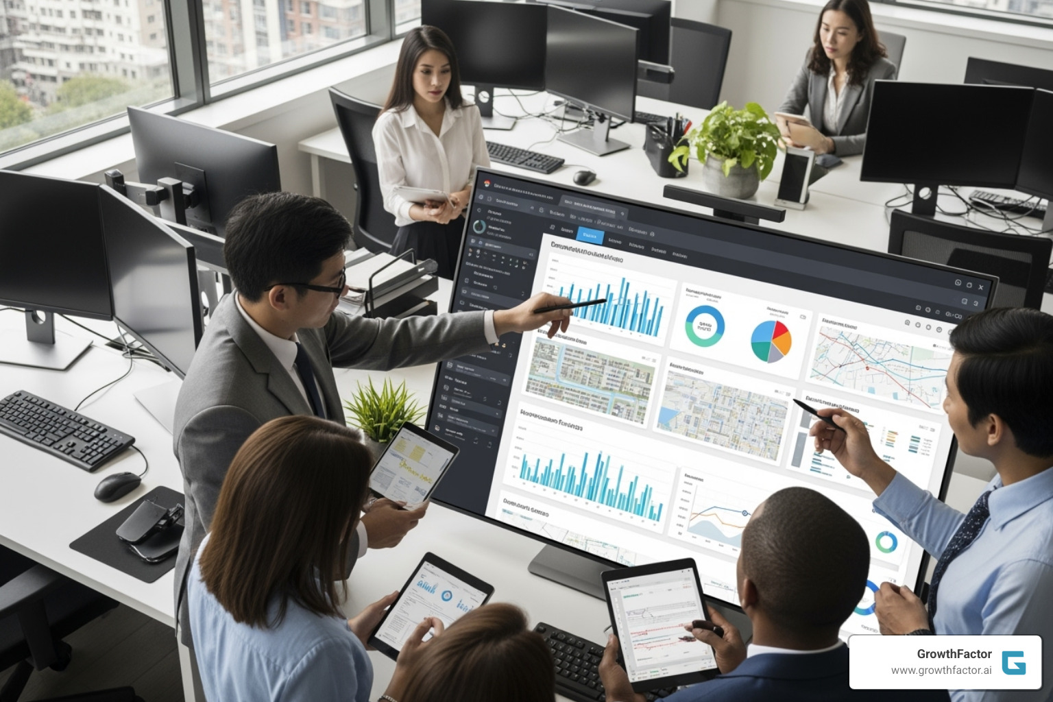 An AI-powered real estate market analysis chart, showing predictive trends and optimal investment zones - commercial real estate investment software management