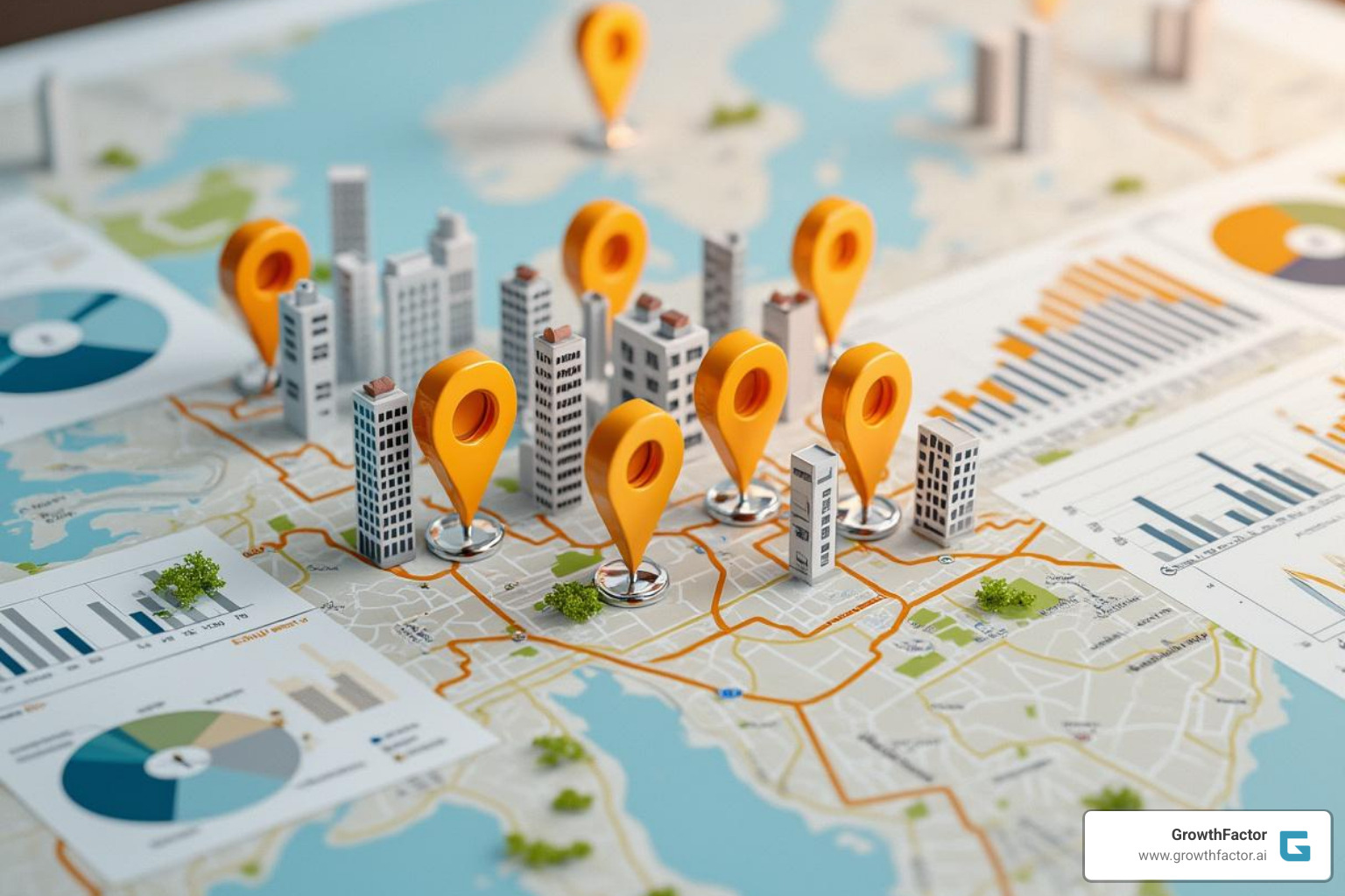 Image of a CRM dashboard showing a map with property pins and key metrics - commercial property CRM