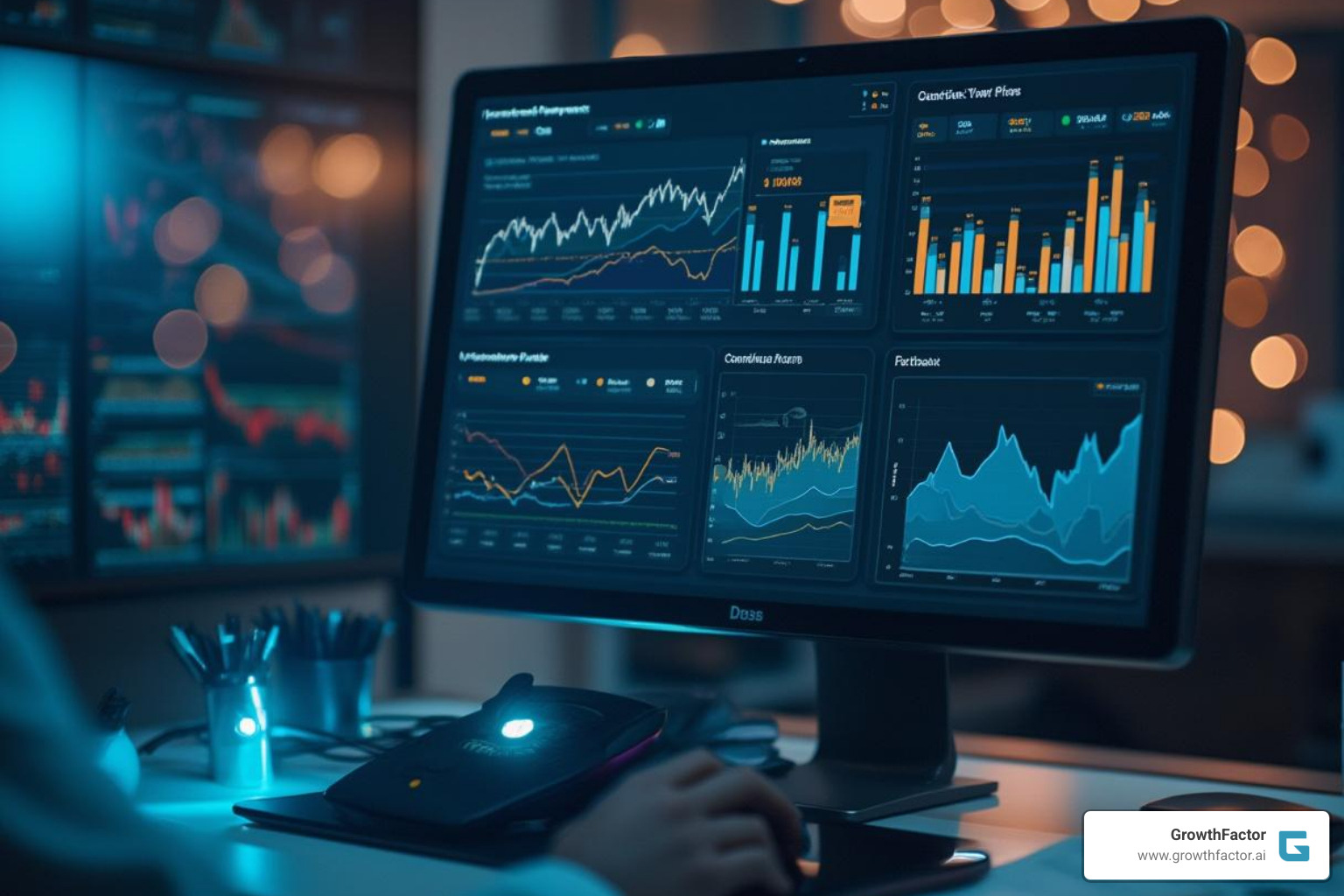 A dashboard showing various AI-driven analytics for a portfolio - AI for asset managers