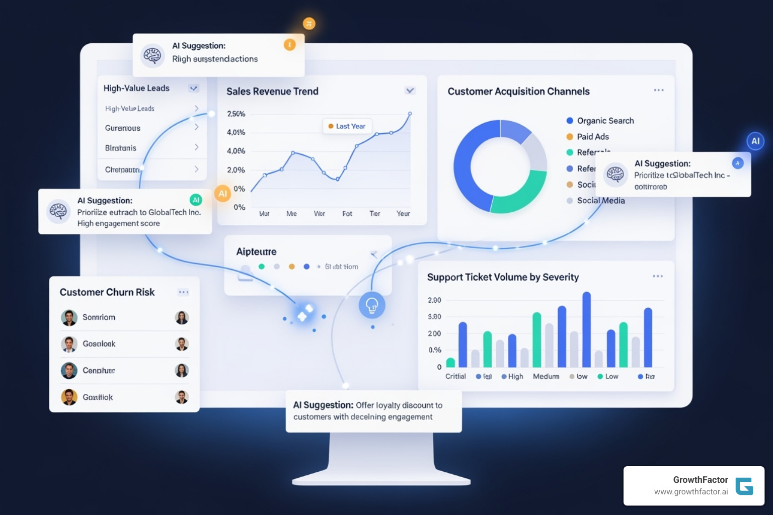 CRM dashboard with AI-suggested actions - ai real estate software