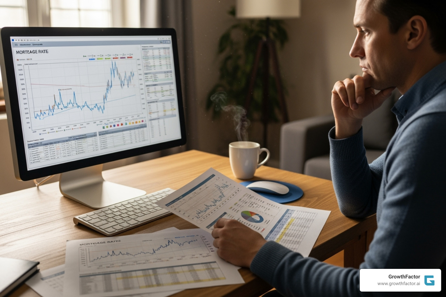 Homeowner looking at mortgage rate charts - Real estate market trends? Homeowner looking at mortgage rate charts - Real estate market trends?