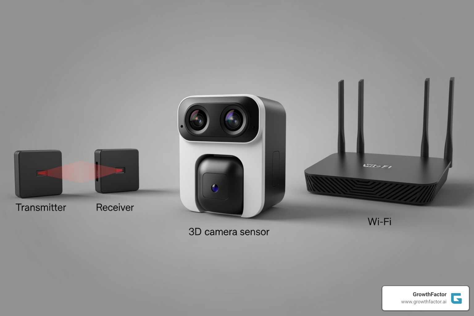 Showcase of different types of people counting sensors like 3D cameras, infrared beams, and Wi-Fi routers - footfall analytics Showcase of different types of people counting sensors like 3D cameras, infrared beams, and Wi-Fi routers - footfall analytics