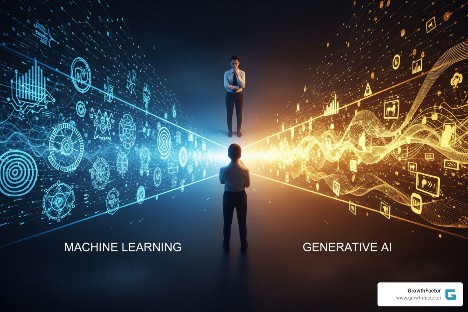 Decision flowchart for ML vs GenAI - machine learning vs generative ai Decision flowchart for ML vs GenAI - machine learning vs generative ai
