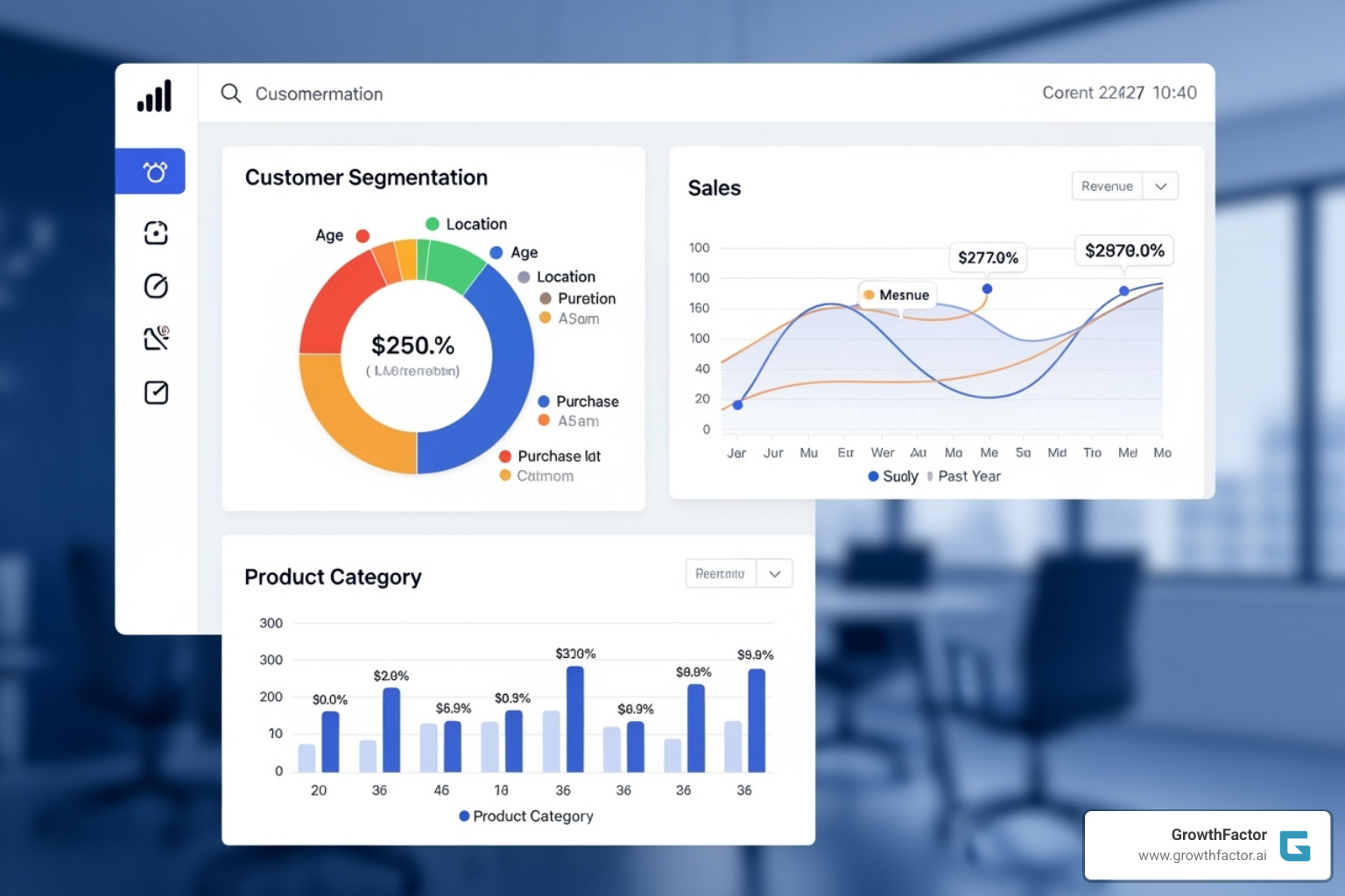 dashboard showing customer segmentation and sales trends - Retail analytics platform dashboard showing customer segmentation and sales trends - Retail analytics platform