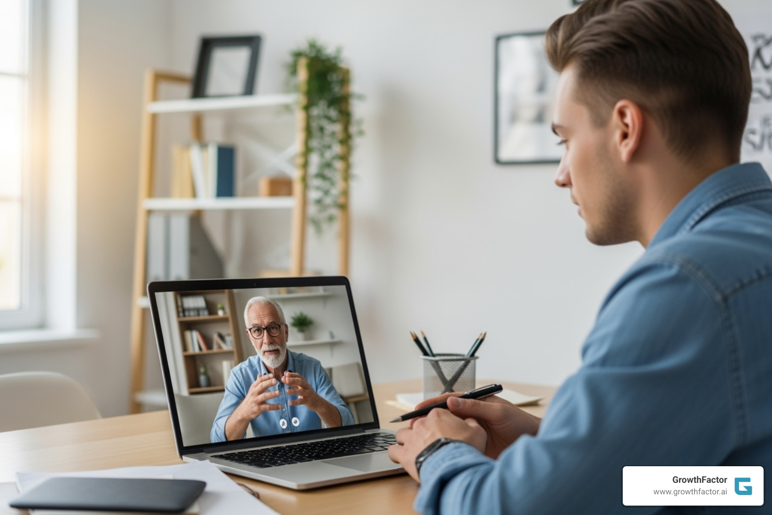 entrepreneur on a video call with a mentor - cheap franchises under $1000