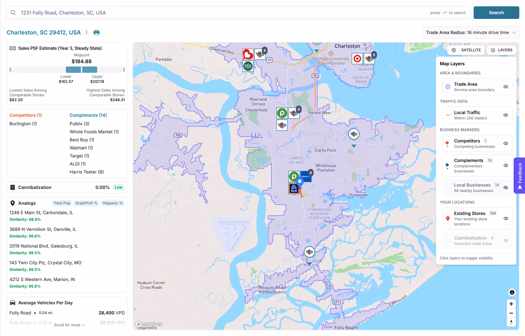 digital territory map with data overlays - online territory manager