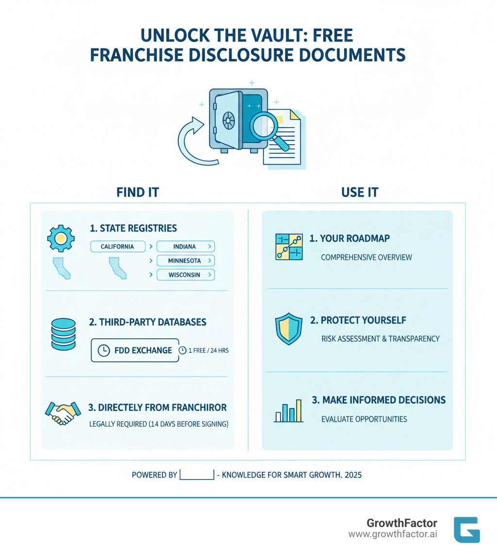 How to find and use a free franchise disclosure document - free franchise disclosure document infographic 