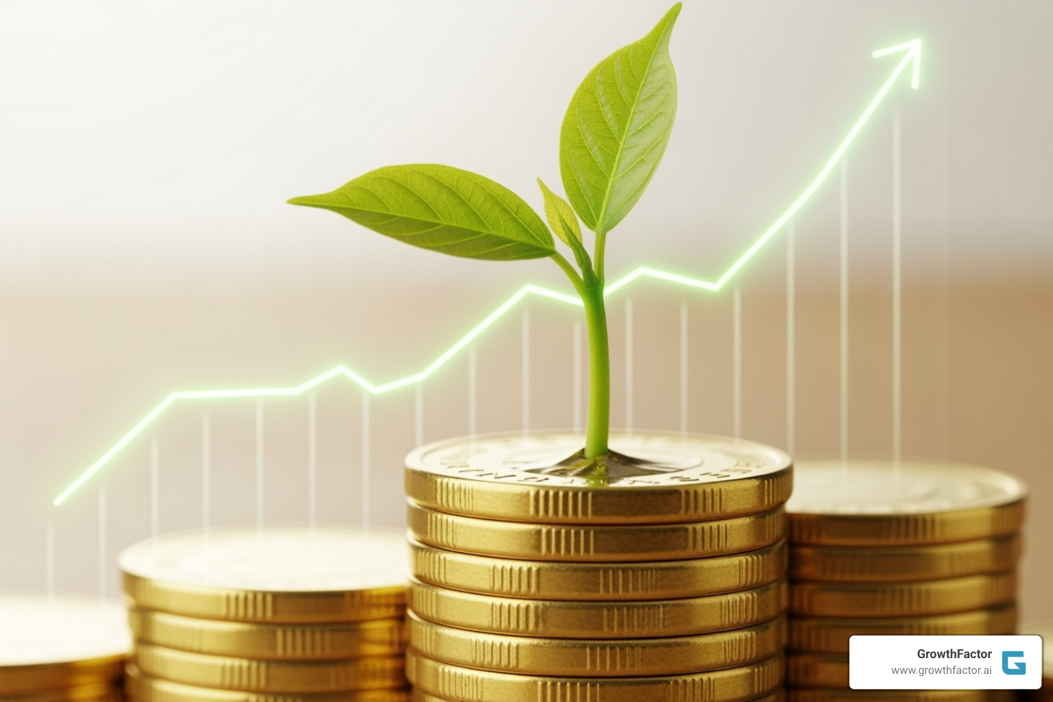 financial growth chart with plant sprouting - Portfolio growth strategy