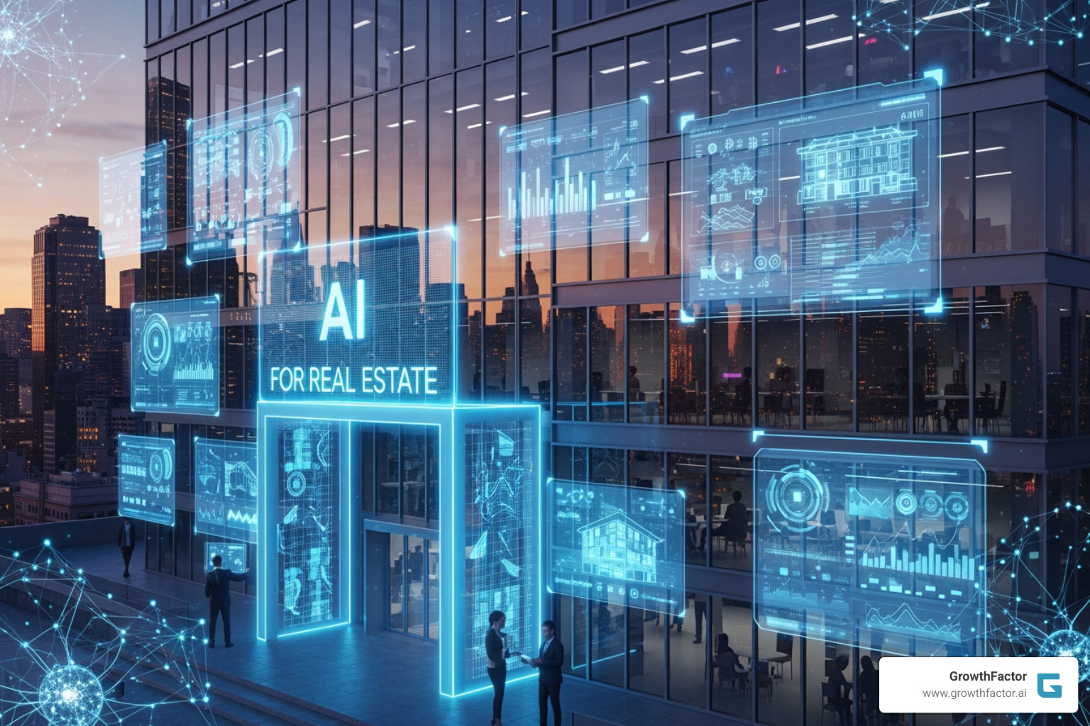 A split screen showing a cluttered spreadsheet on one side and a clean, AI-powered real estate dashboard on the other - AI for commercial real estate