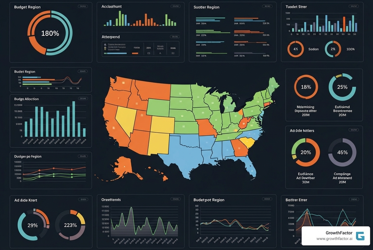 dashboard showing ad spend allocated across different DMAs - what is a designated market area