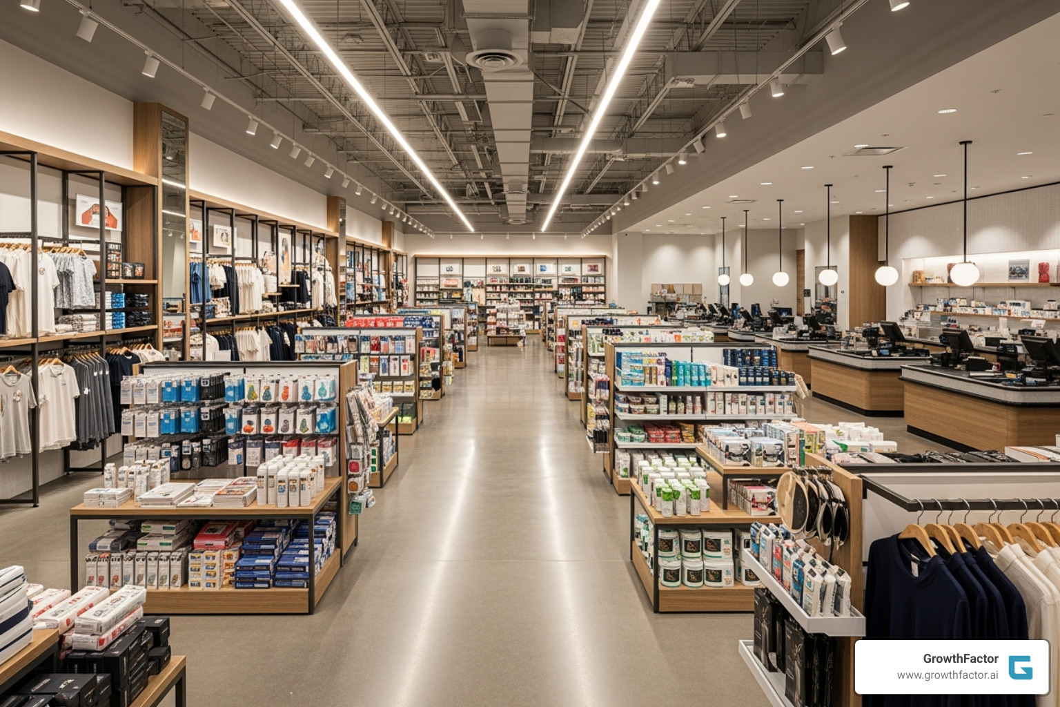 Modern, well-designed retail store interior with clear customer flow - retail market research Modern, well-designed retail store interior with clear customer flow - retail market research